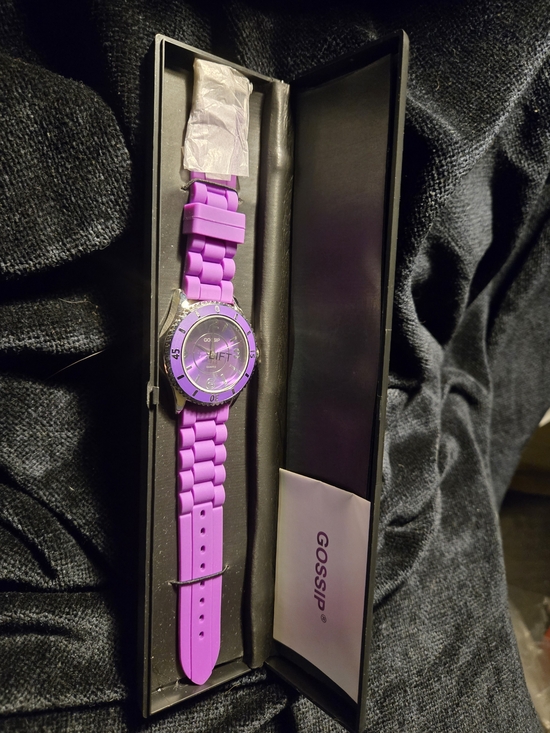Gossip Other - Gossip Vibrant Purple Silicone Strap Watch with Silver Accents